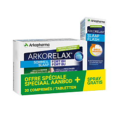 Arkorelax Sommeil Fort 8h 30 Comprimés + Sommeil Flash Spray 20ml GRATUIT