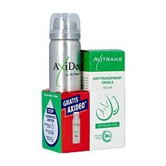 Axitrans Antitranspirant Aisselles Peau Sensible Roller 20ml+ AxiDeo Sport Déodorant Spray 75ml GRATUIT