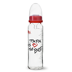 Bibi Zuigfles Glas Mama Papa 250ml 1 Stuk