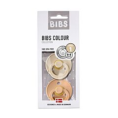 Bibs Sucettes 0-6m Vanilla/Peach 2 Pièces