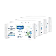 Mustela Lingettes de Coton Bio à lEau PROMO 4x60 Pièces