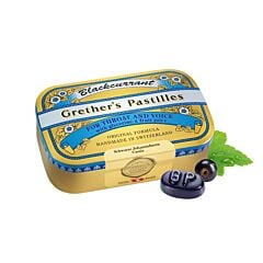 Grether's Pastilles Blackcurrant Cassis Sans Sucre Boîte 110g