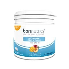 Barinutrics Citrate de Calcium + Vitamines D & K2 Goût Pêche-Mangue 90 Comprimés à Mâcher