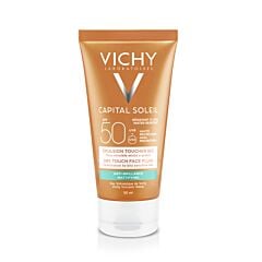 Vichy Capital Soleil Emulsion Anti-Brillance Toucher Sec Peau Sensible Mixte à Grasse IP50 Tube 50ml