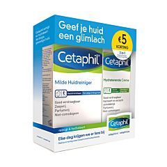 Cetaphil Lotion Nettoyante Flacon 200ml + Crème Hydratante Tube 100g Pack PROMO -5€