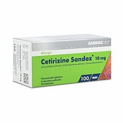 Cetirizine Sandoz 10mg 100 Comprimés