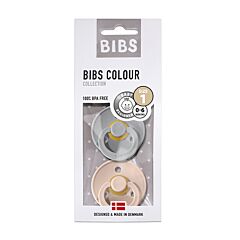 Bibs Sucettes 0-6m Cloud/Blush 2 Pièces