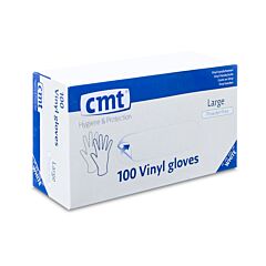 CMT Witte Vinyl Handschoenen Zonder Poeder - Large - 100 Stuks