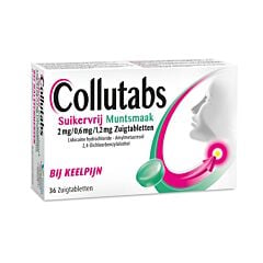 Collutabs Maux de Gorge Goût S/sucre Menthe 36 Pastilles