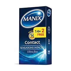 Manix Contact Sensations Intactes PROMO 14 Préservatifs Ultra-Fins + 2 GRATUITS