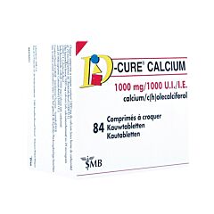 D-Cure Calcium 1000mg/1000 I.E. 84 Kauwtabletten