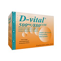 D-Vital 500mg/880UI Calcium/Vitamine D3 Orange 30 Sachets