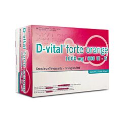 D-Vital Forte 1000mg/880UI Calcium/Vitamine D3 Orange 90 Sachets	