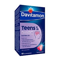 Davitamon Teens 12-18J Aardbei 60 Kauwtabletten