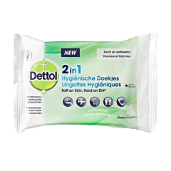 Dettol 2en1 Lingettes Hygiéniques 12 Pièces