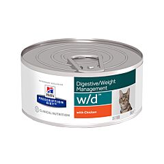 Hills Prescription Diet Digestive/ Weight Management W/D Kattenvoer Kip 156g 