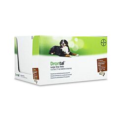 Drontal Dog Tasty Bone 525/504/175mg Grands Chiens Vermifuge 24 Comprimés