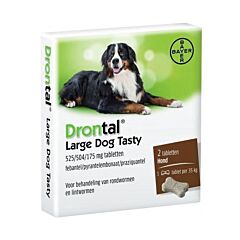 Drontal Dog Tasty Bone 525/504/175mg Grands Chiens Vermifuge 2 Comprimés