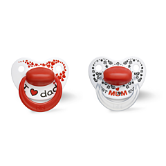 Bibi Happiness Dental Sucette I Love Dad & Best Mum Ever +16m 2 Pièces