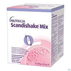 Nutricia Scandishake Mix Aardbei 6x85g Zakjes