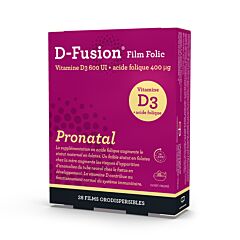 D-Fusion Film Folic Pronatal Vitamine D3 600UI + Acide Folique 400µg 28 Films Orodispersibles