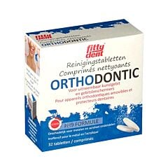 Fittydent Orthodontic Reiniging Kunstgebit/ Gebitsbeschermers 32 Bruistabletten