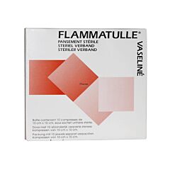 Flammatulle Vaseline Steriel Verband 10cmx10cm - 10 Stuks