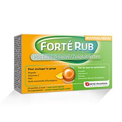 Forté Pharma FortéRub Goût Citron 24 Pastilles à Sucer