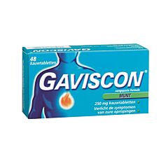 Gaviscon Munt 250mg 48 Kauwtabletten