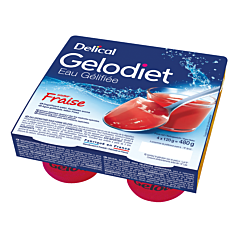 Delical Gelodiet Eau Gélifiée Sucrée Fraise Pot 4x120g