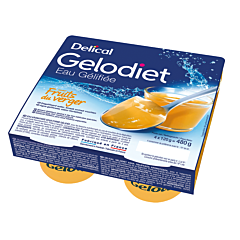 Delical Gelodiet Eau Gélifiée Sucrée Fruits du Verger Pot 4x120g