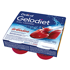 Delical Gelodiet Gesuikerd Gelwater Grenadine 4x120g