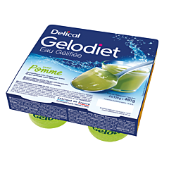 Delical Gelodiet Eau Gélifiée Sucrée Pomme Verte Pot 4x120g