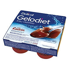 Delical Gelodiet Eau Gélifiée Sucrée Raisin Pot 4x120g