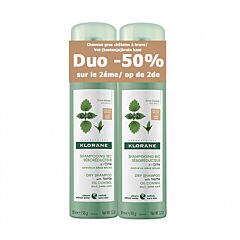 Klorane Getinte Droogshampoo Brandnetel Bruin Haar Duopack 2x150ml PROMO 2de -50%