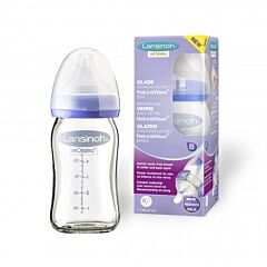 Lansinoh Glazen Zuigfles 160ml + Naturalwave Speen 1 Stuk
