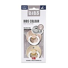 Bibs Glow In The Dark Sucettes 6-18m Vanilla/Blush 2 Pièces