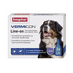 Beaphar Vermicon Line-On Grands Chiens >30kg 3 Pipettes x 4,5ml