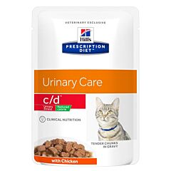 Hill's Prescription Diet Feline Urinay Care Stress Reduced Calorie c/d au Poulet 12x85g
