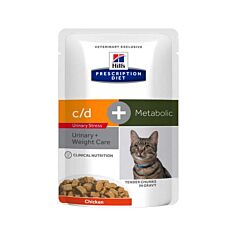 Hill's Prescription Diet Feline - Urinary Stress c/d + Metabolic - Poulet 12x85g
