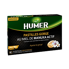 Humer Keelspastilles Met Actieve Manuka Honing - 16 Stuks