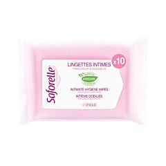 Saforelle Petites Lingettes Intimes Bio-Dégradables 10 Pièces NF