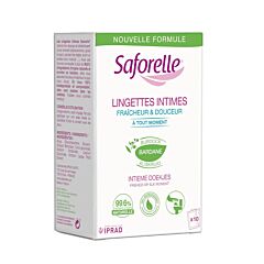 Saforelle Lingettes Intimes Fraîcheur & Douceur 10 Pièces NF