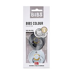 Bibs Sucettes 0-6m Iron/Baby Blue 2 Pièces