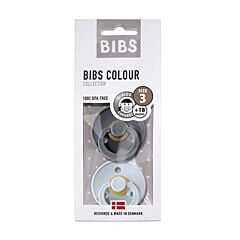 Bibs Sucettes +18m Iron/Baby Blue 2 Pièces