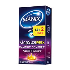 Manix King Size Max PROMO 14 Préservatifs + 2 GRATUITS
