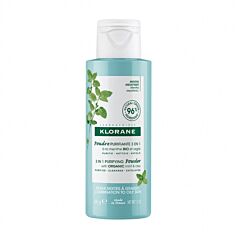 Klorane Poudre Purifiante Visage à la Menthe Aquatique Bio & à l'Argile 3-en-1 Flacon 5g