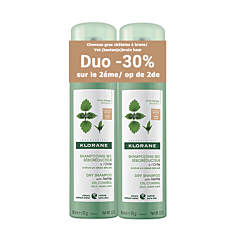 Klorane Shampooing Sec Séboréducteur à lOrtie Cheveux Gras Bruns Duopack 2x150ml - PROMO 2ème -30%