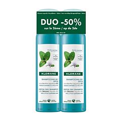 Klorane Shampooing Sec Détox à la Menthe Aquatique Duopack 2x150ml PROMO -2ème à 50%