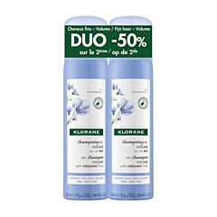 Klorane Droogshampoo Vlasvezel - Fijn/Dun Haar - Duopack 2x150ml PROMO 2de -50%